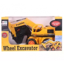 Plastic Super Electric Wire Control Wheel Excavator Toy - Yellow